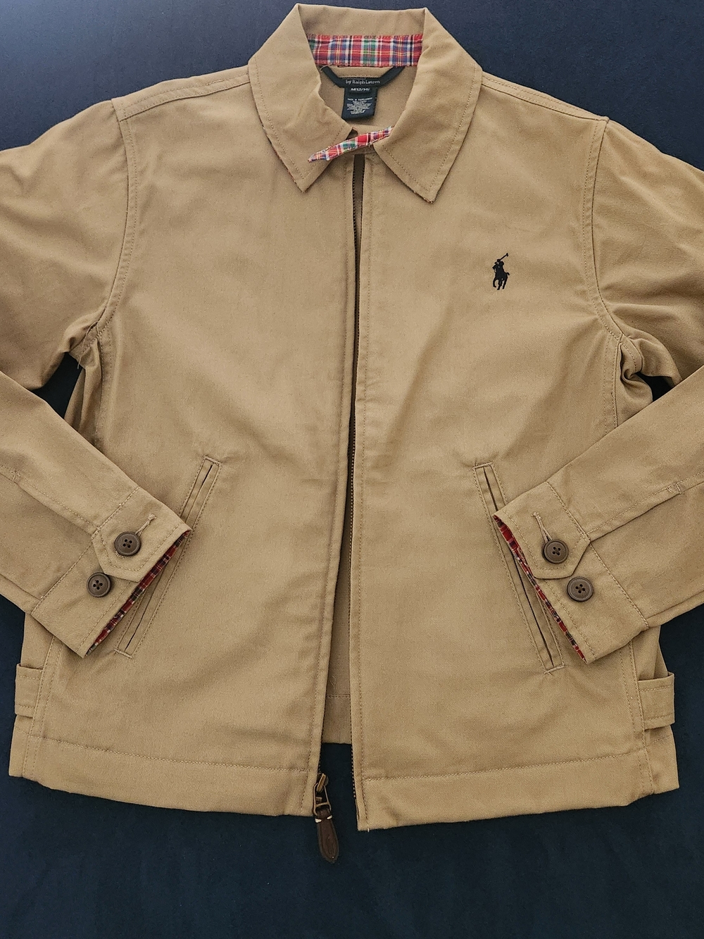 Polo Ralph Lauren Tan Khaki Harrington Jacket with Black Pony Logo